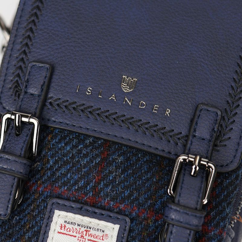 Islander UK Navy Check Tartan Crossbody Bag