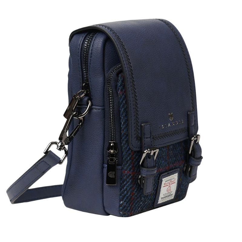 Islander UK Navy Check Tartan Crossbody Bag