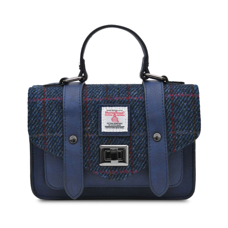 Islander UK Mini Satchel: Navy Check Tartan