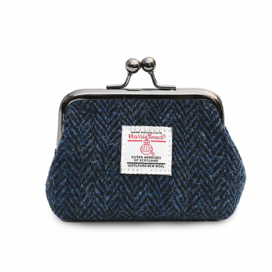 Coin Purse - Navy Herringbone
