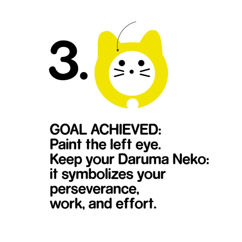 Daruma-Neko in Yellow - Achieve Your Goal - Good Money