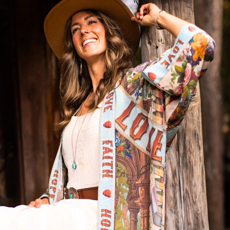 Love Language of the Soul Long Bamboo Kimono