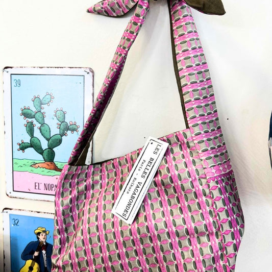 Les Belles Vagabondes Silk Bobby Bag in Fuchsia Love