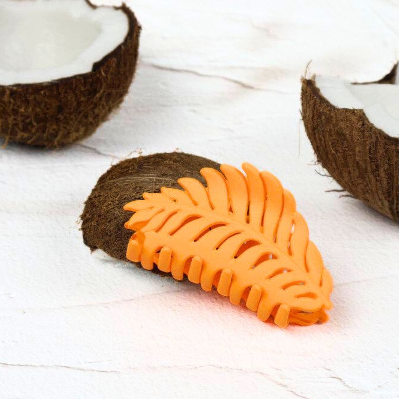 Claw Clip - Leaf - Orange