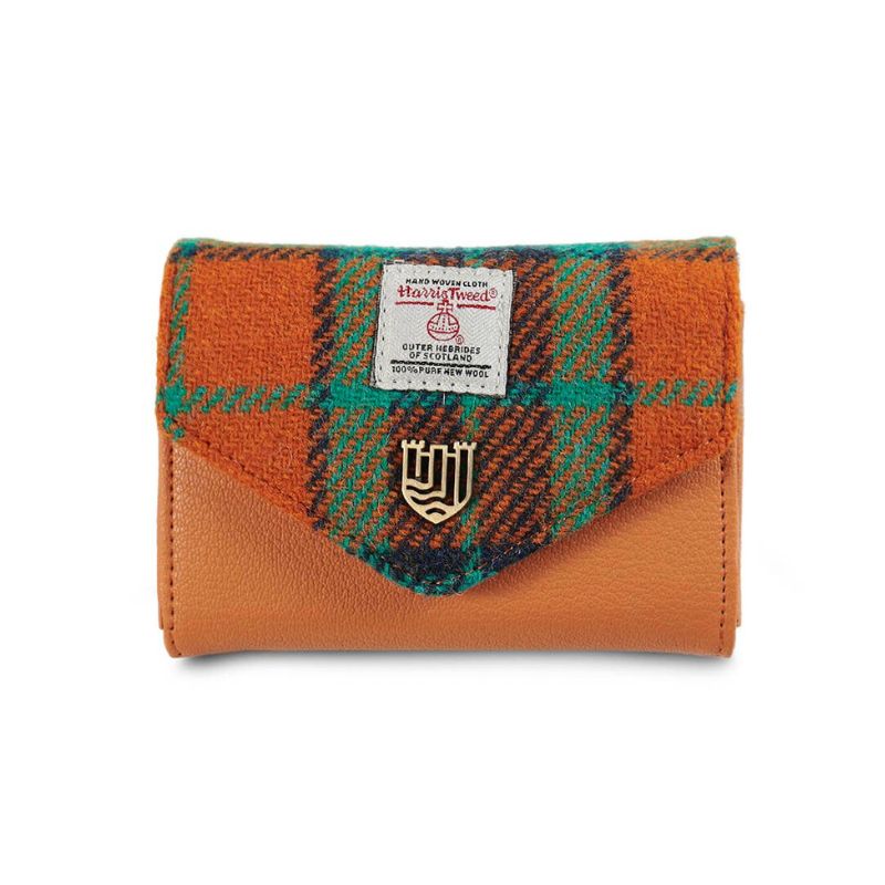 Islander UK Mini Wallet in Orange-Blue Tartan