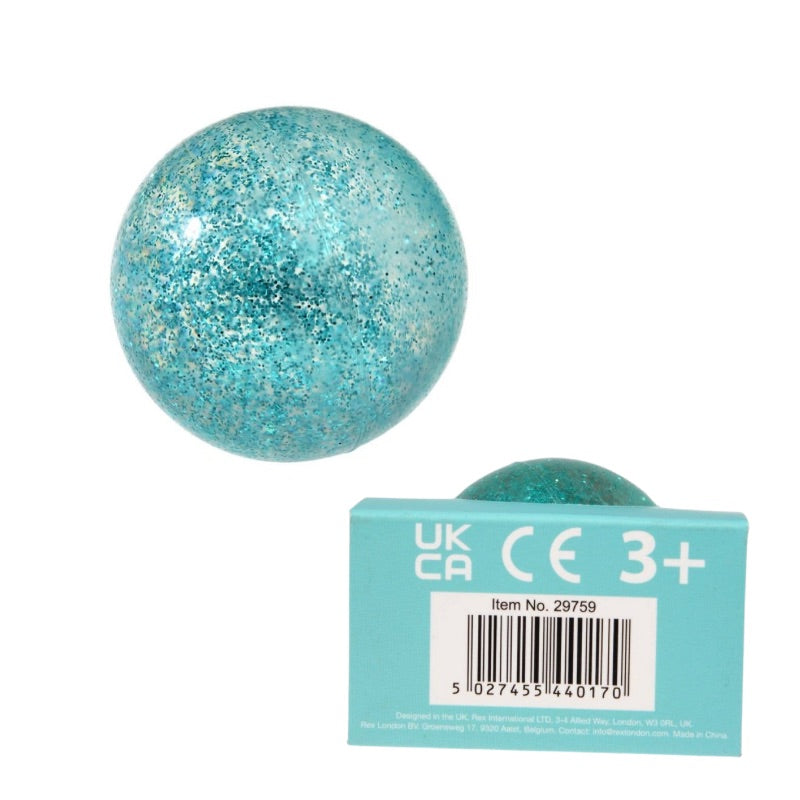 Rex London Glitter Bouncy Ball - Blue Owl