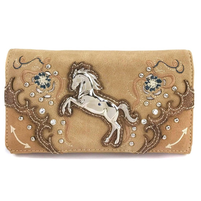 Wild West Crossbody Wallet in Palomino