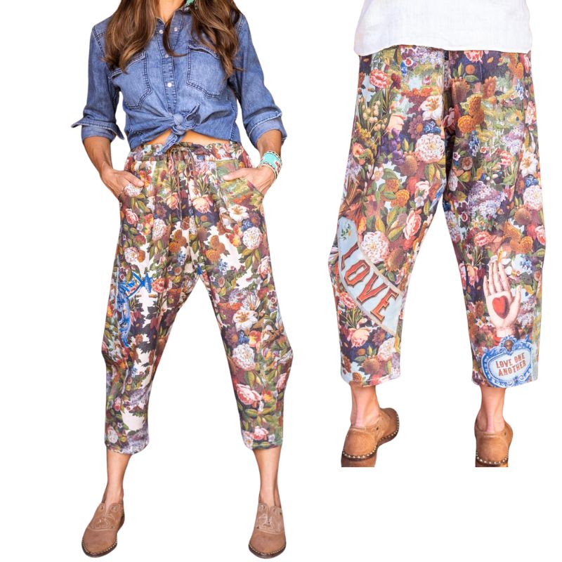 Love Language Floral Cropped Linen Pants