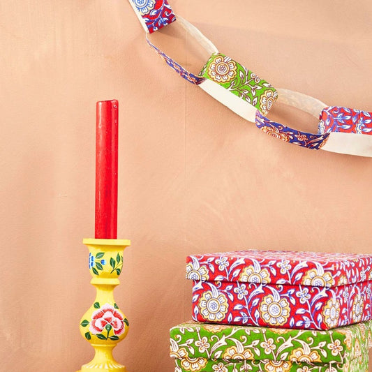 Jasmi Floral Block Print Eco Paperchain Kit