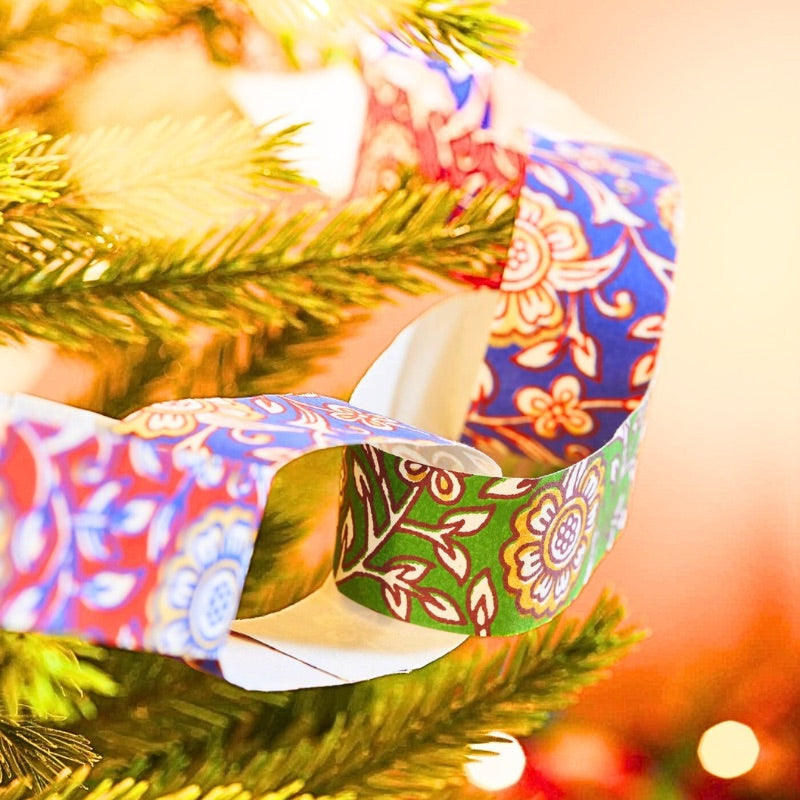 Jasmi Floral Block Print Eco Paperchain Kit