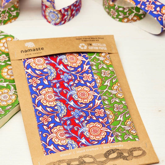 Jasmi Floral Block Print Eco Paperchain Kit