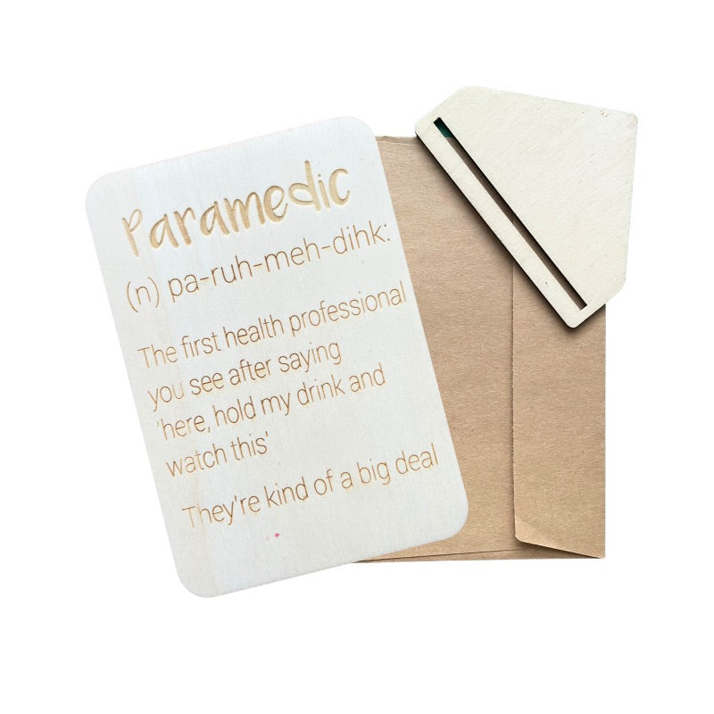 Paramedic (n) - Keepsake Card & Stand