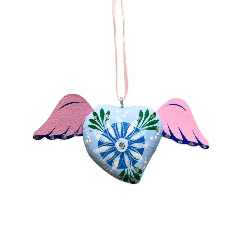 Authentic Mexican Winged Heart Hanging Ornaments