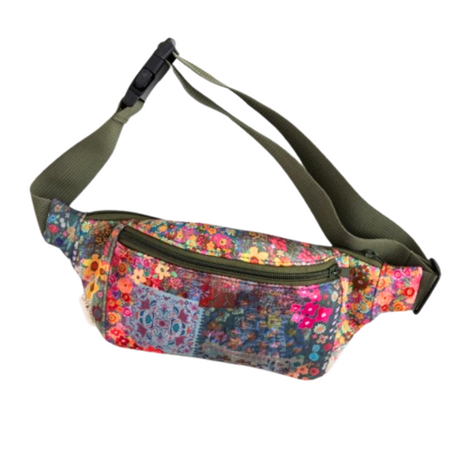 Travel Waist Bag in Patchwork Floral