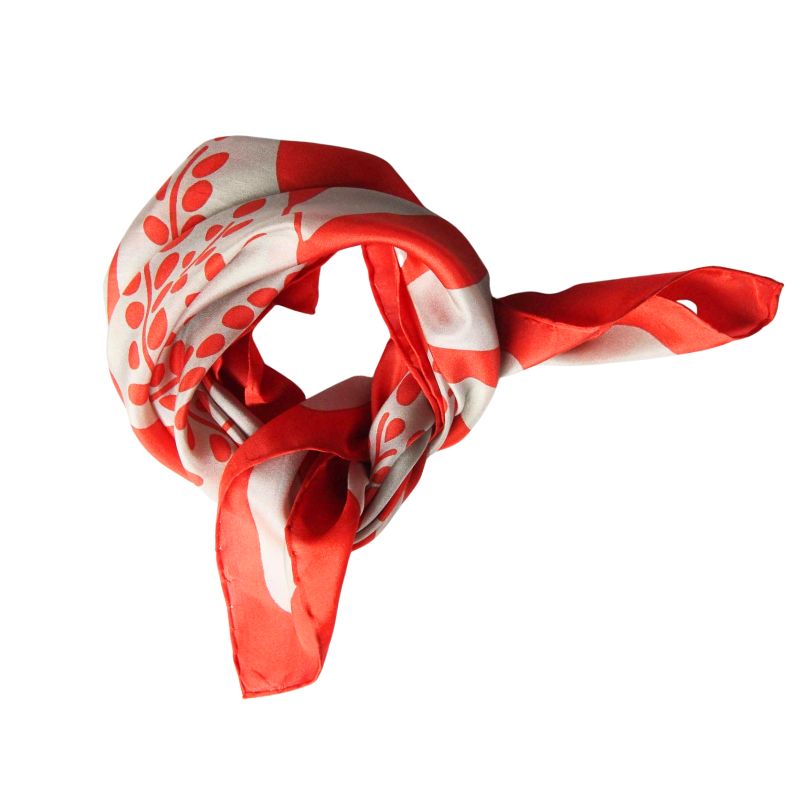 Peace & Love Silk Scarf in Vibrant Orange with Gift Box