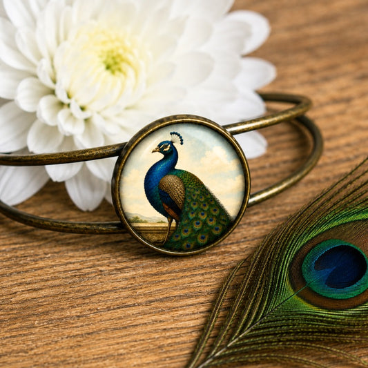 Regal Peacock Cuff Bracelet