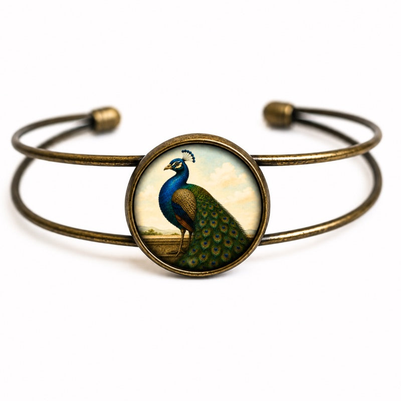 Regal Peacock Cuff Bracelet