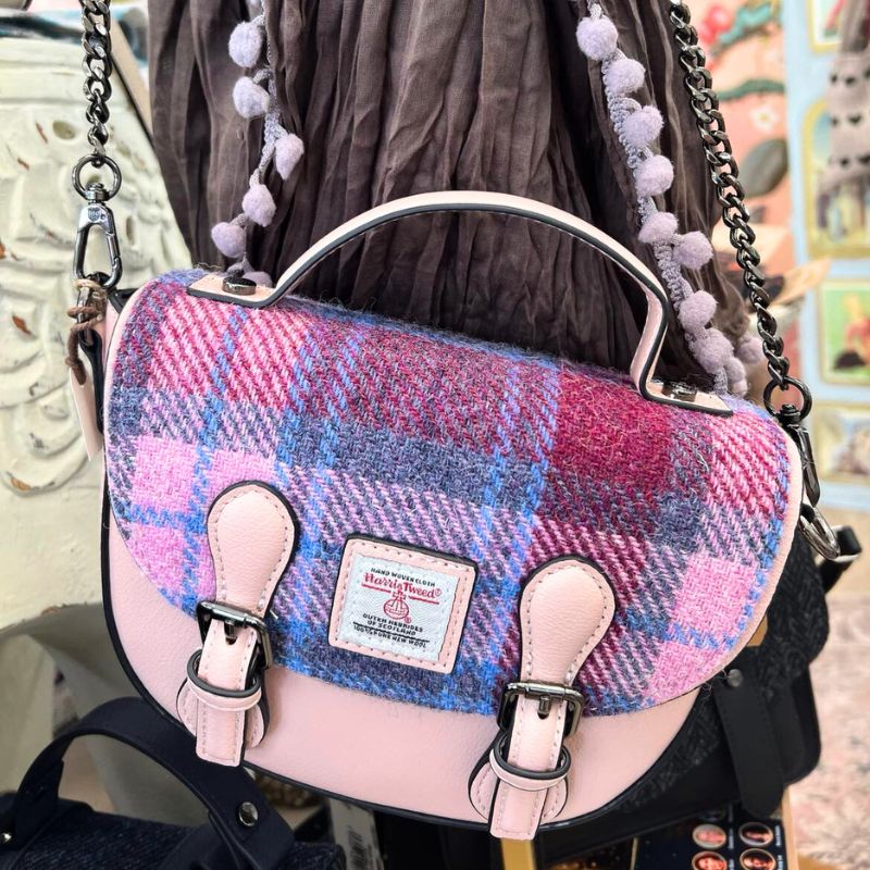 The Mini Cobble Satchel in Bonnie Rose Tartan