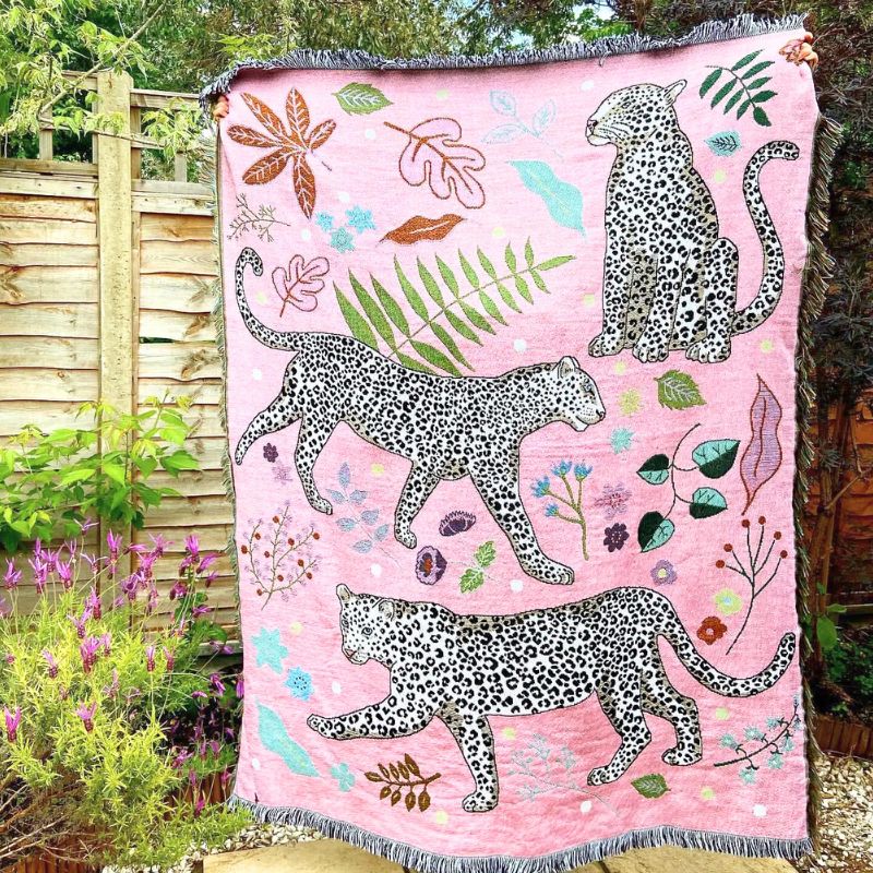 Love is Wild Pink Throw Rug