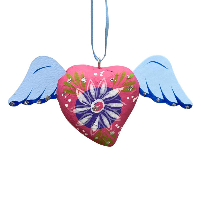 Authentic Mexican Winged Heart Hanging Ornaments