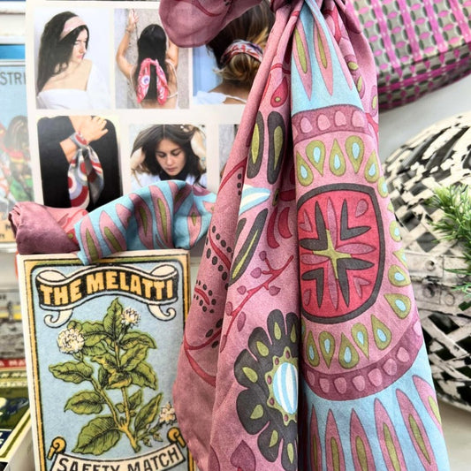 Marushka Pink Silk Scarf with Gift Box