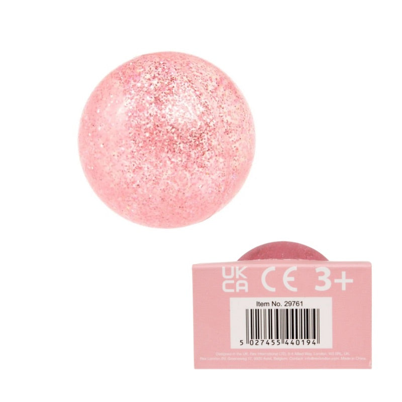 Rex London Glitter Bouncy Ball - Pink cat