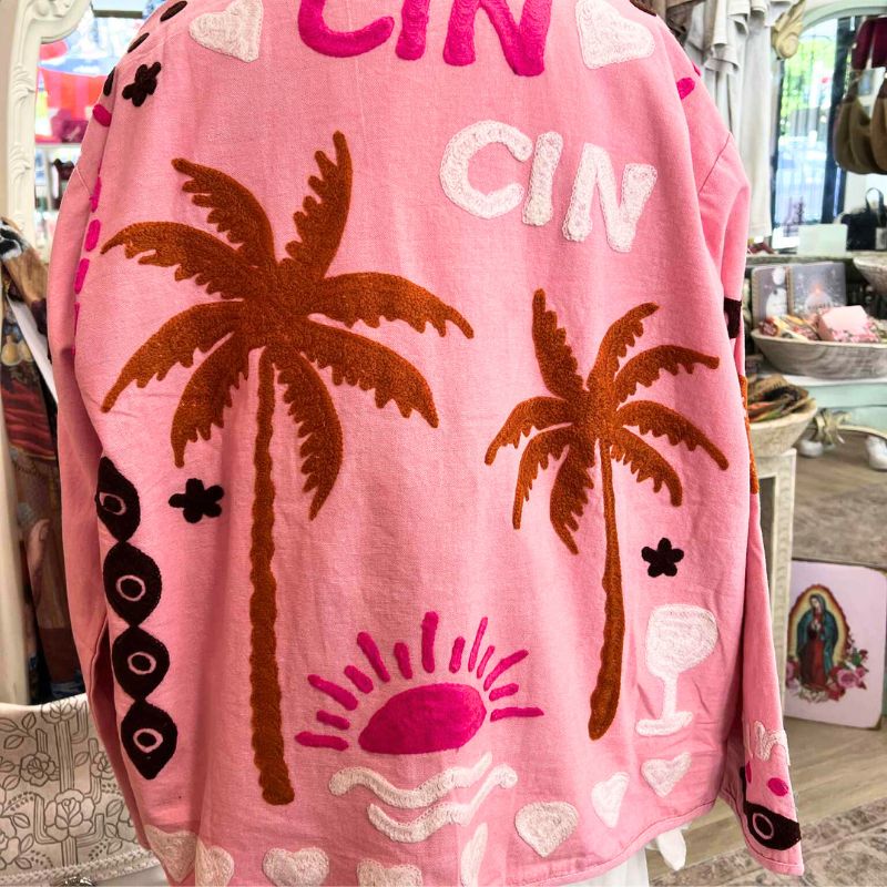 Cin Cin Embroidered Jacket - Limited Edition Pink