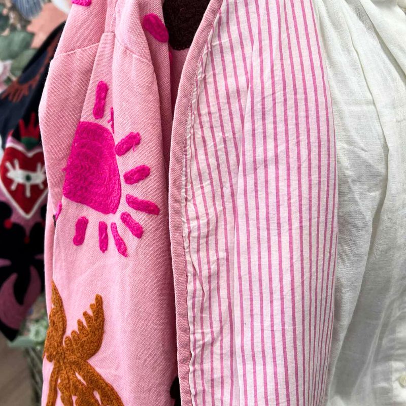 Cin Cin Embroidered Jacket - Limited Edition Pink