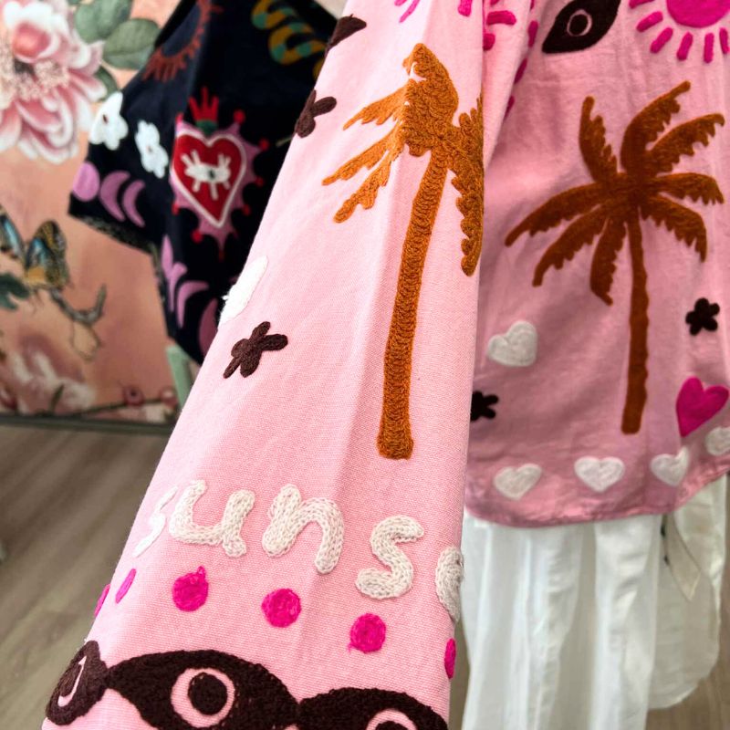 Cin Cin Embroidered Jacket - Limited Edition Pink