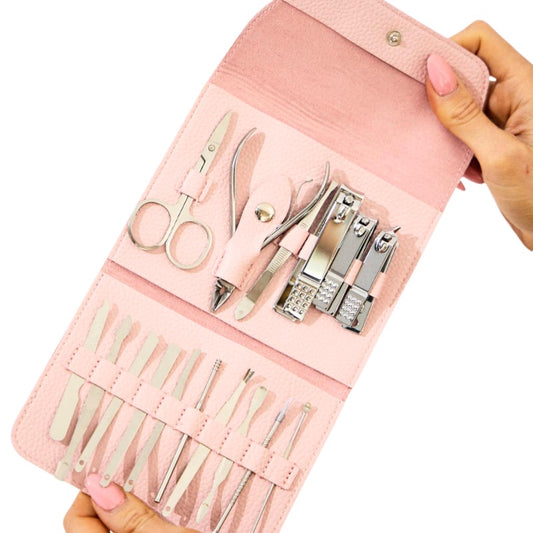 Manicure Set - Light Pink in Vegan Leather