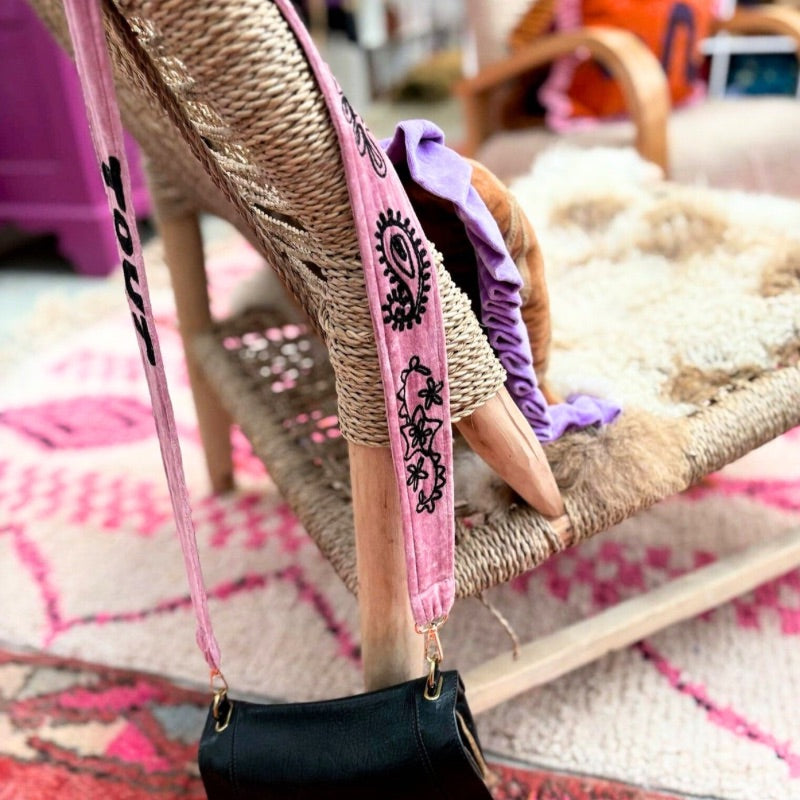 Velvet Pale Pink Bag Strap by Tout Vintage