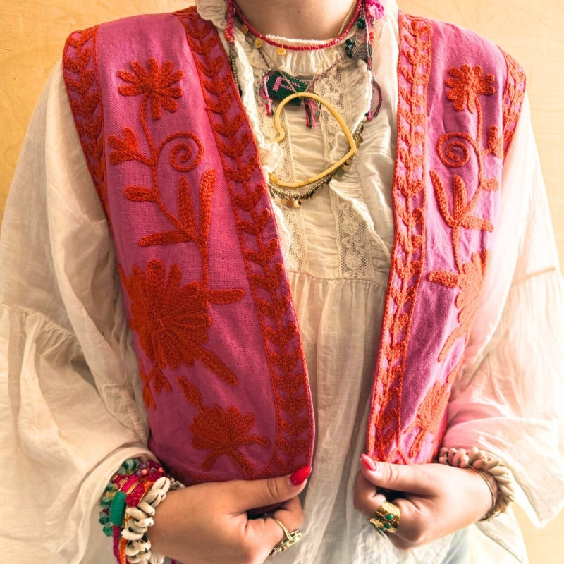 Suzani Sunshine Embroidered Vest