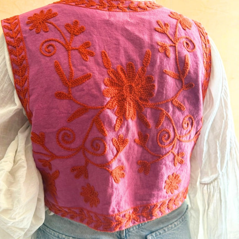 Suzani Sunshine Embroidered Vest