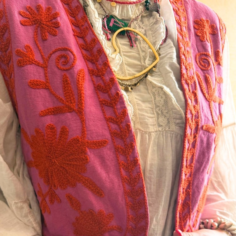 Suzani Sunshine Embroidered Vest