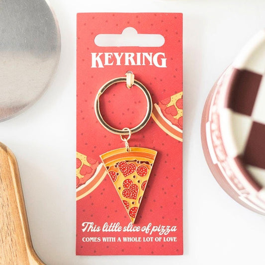 Pizza Is My Love Language Enamel Keyring