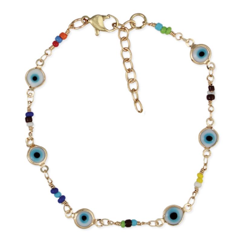 Seed Bead Eye of Protection Bracelet