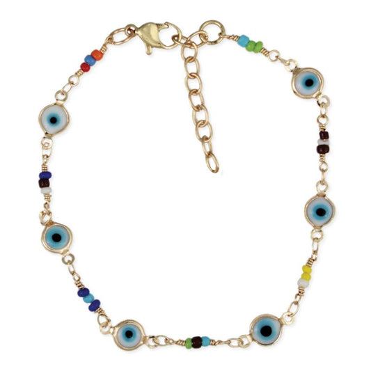 Seed Bead Eye of Protection Bracelet