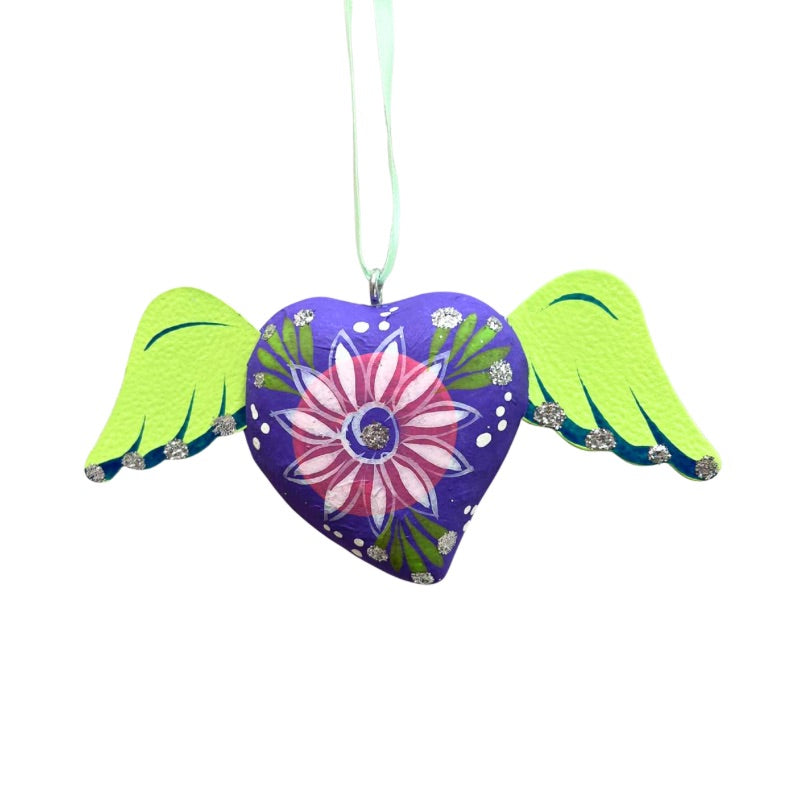 Authentic Mexican Winged Heart Hanging Ornaments