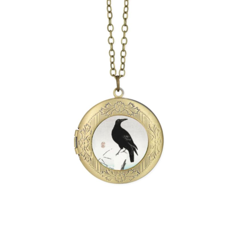 Raven Fine Art Gold Locket Necklace