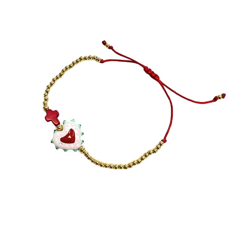 Cross My Heart Pull Tie Bracelet