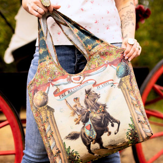 Love Revolution Linen Tote/Traverse Life Bag