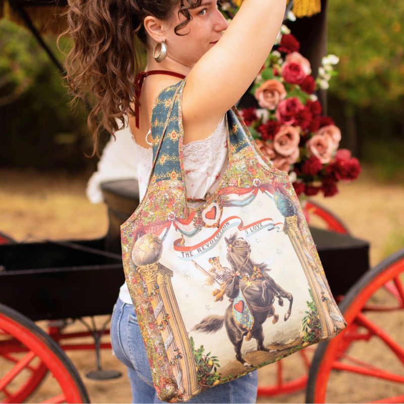 Love Revolution Linen Tote/Traverse Life Bag
