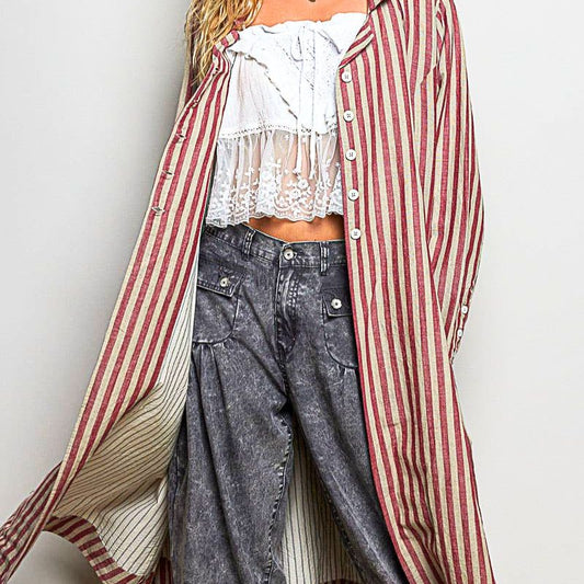 Riviera Striped Linen/Cotton Duster