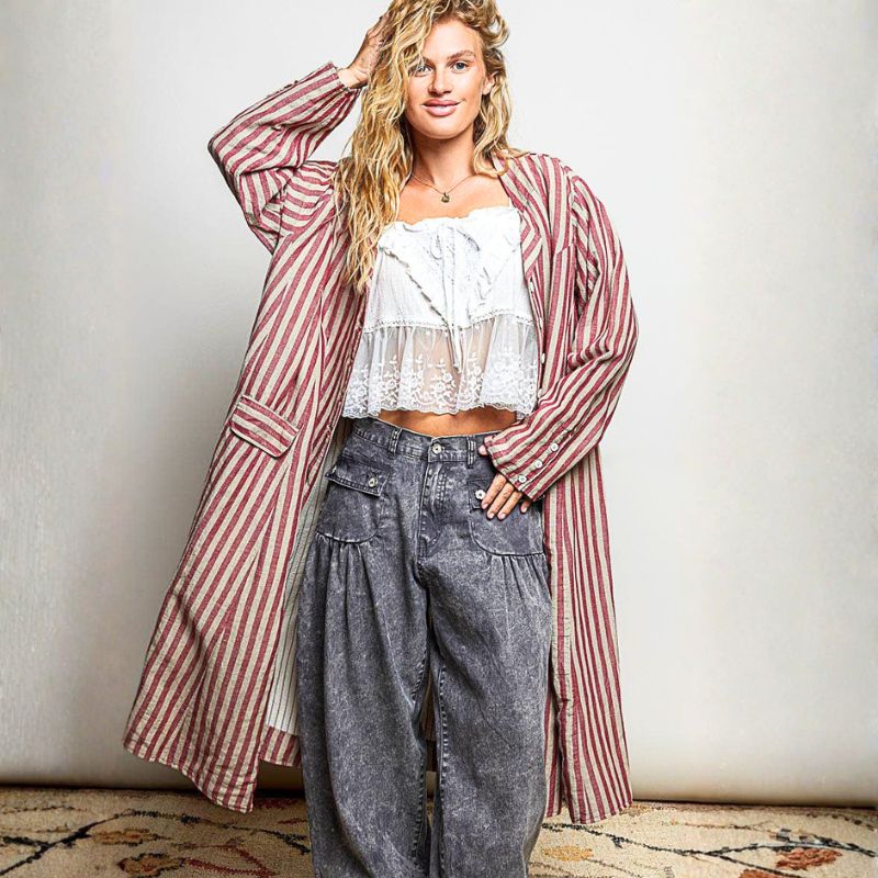 Riviera Striped Linen/Cotton Duster
