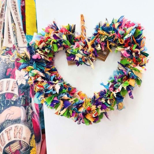 Recycled Sari Multicolour Heart