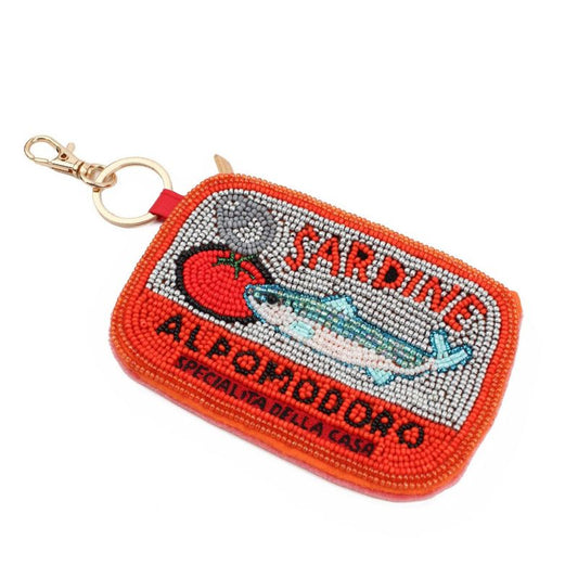 My Doris Beaded Sardine and Tomato Keyring Purse
