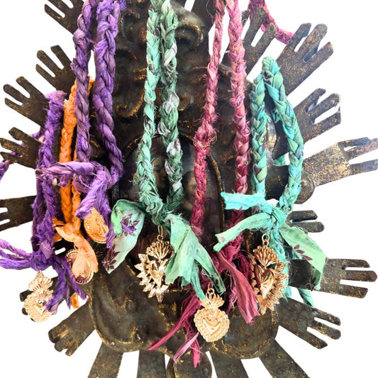 Recycled Silk Sari Necklace - Assorted Colours