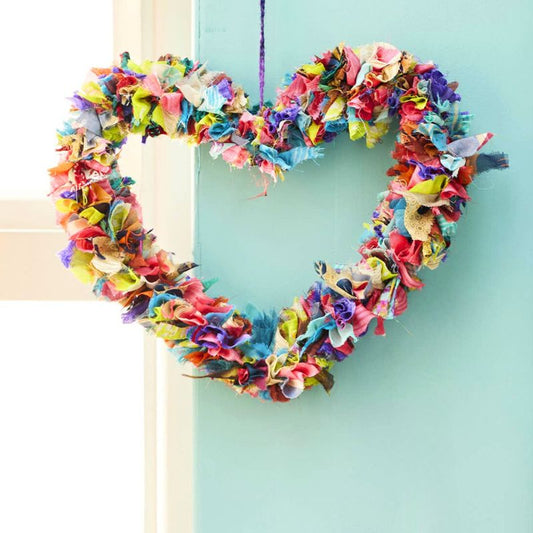 Recycled Sari Multicolour Heart
