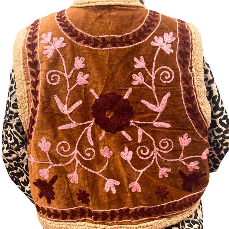 Velvet Waistcoat Teddy Pink
