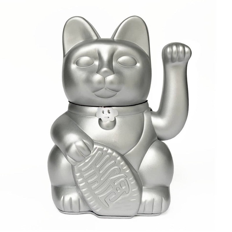 Diminuto Cielo Lucky Cat in Silver for Luck in Business